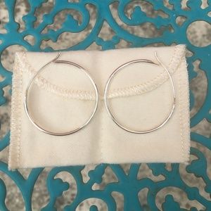 James Avery medium swedged silver hoop earrings